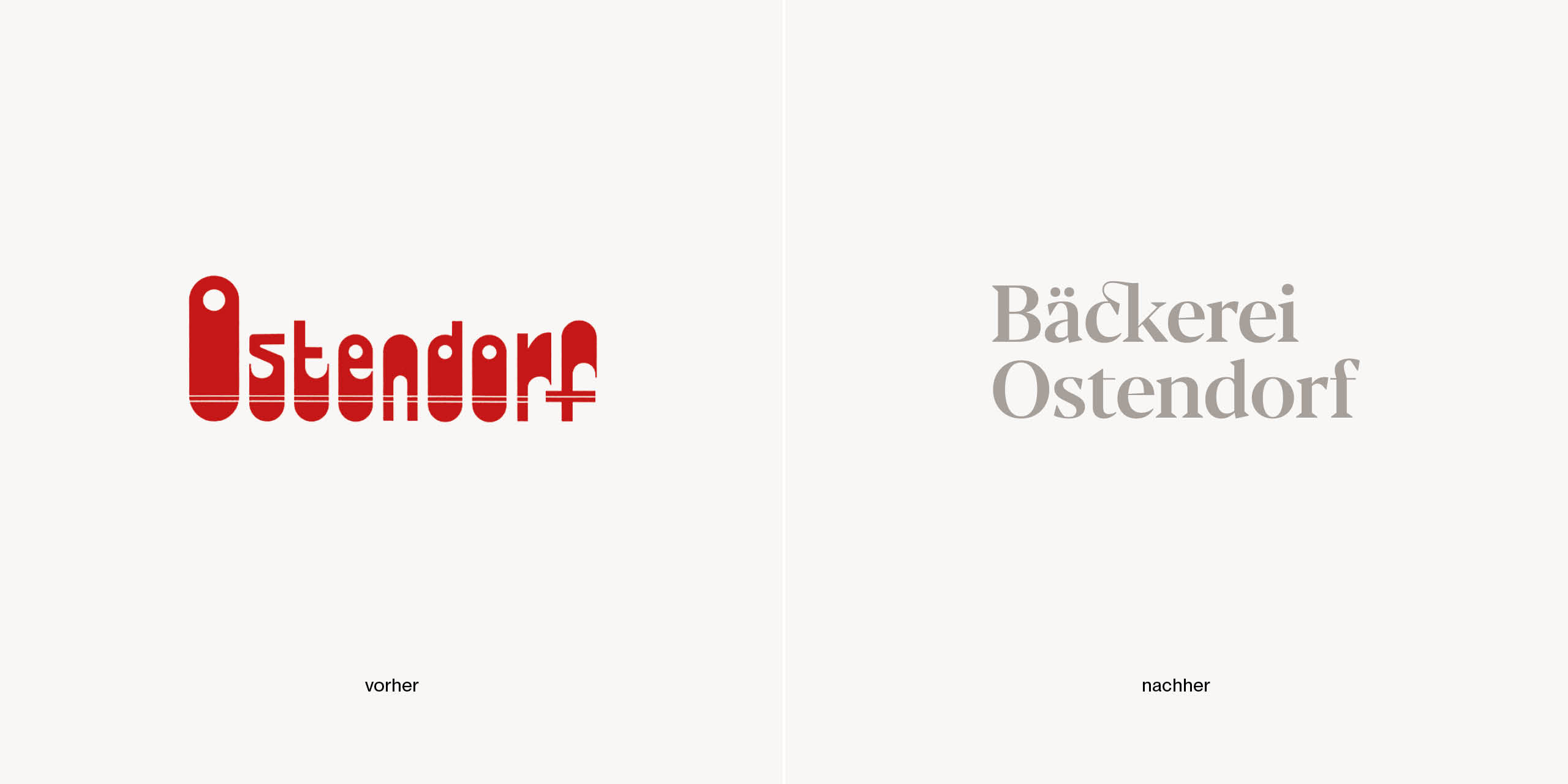Altes und neues Logo der Bäckerei Ostendorf im direkten Vergleich – Rebranding 2024