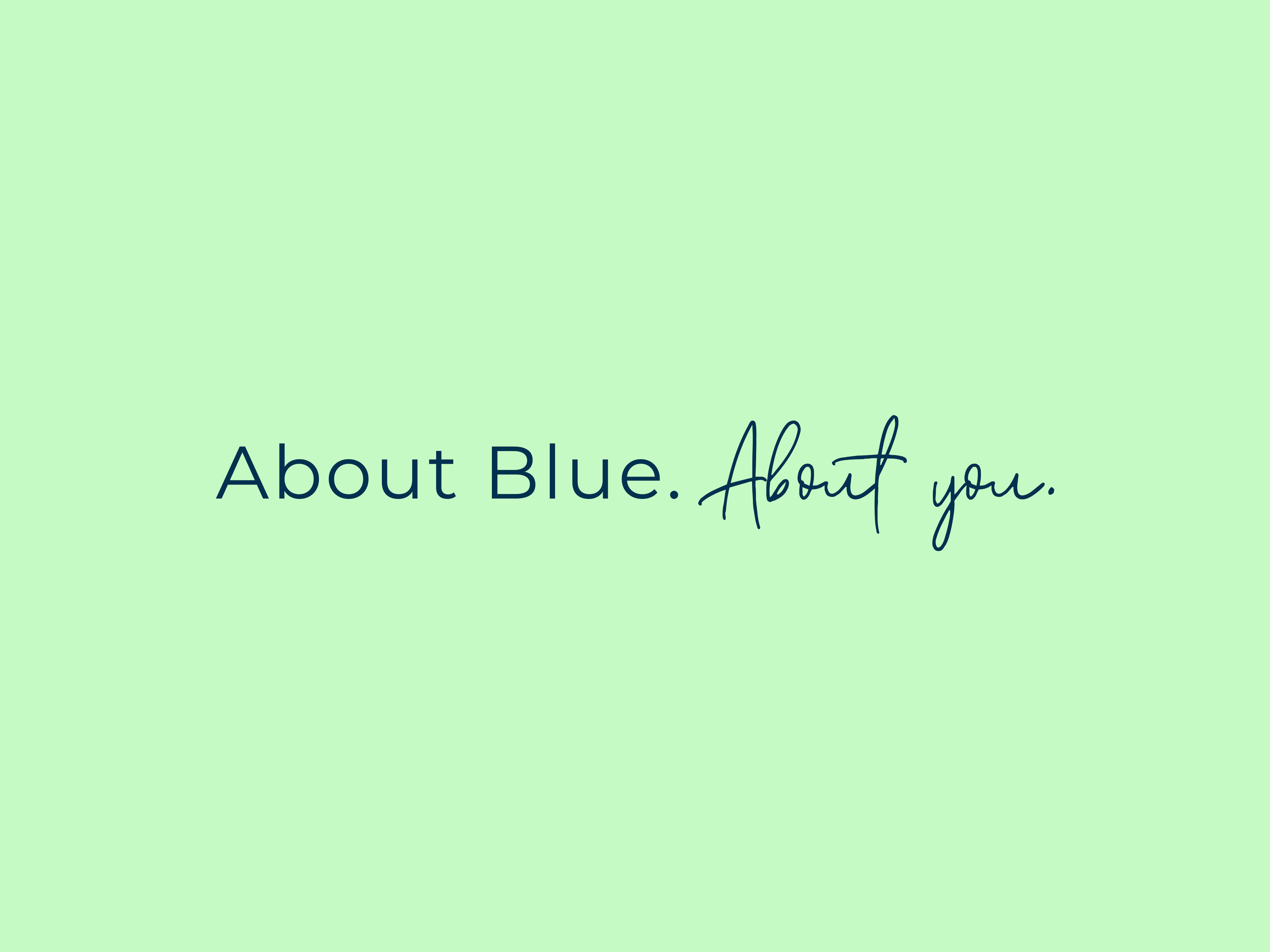 Claim von AGM AQUA: „About Blue. About you.“ auf grünem Hintergrund